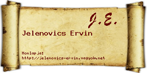 Jelenovics Ervin névjegykártya